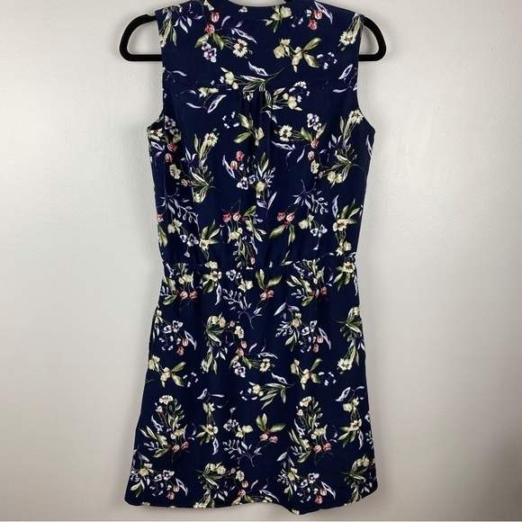 CATHERINE Malandrino Navy Blue Floral Sleeveless Dress Small - Picture 8 of 13